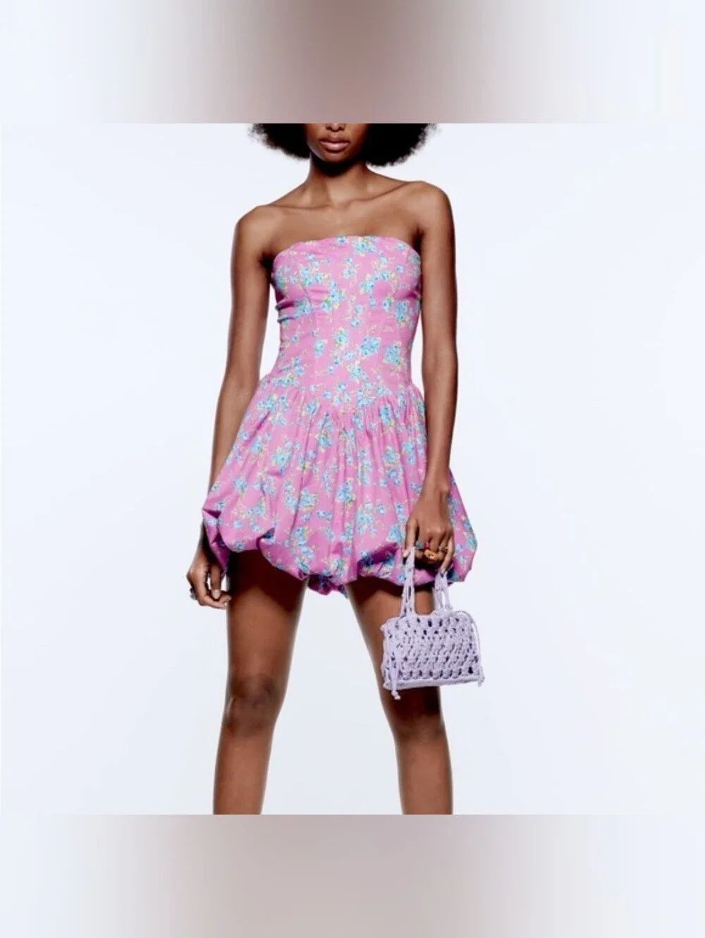 NWT ZARA Corset Floral bubble dress size S